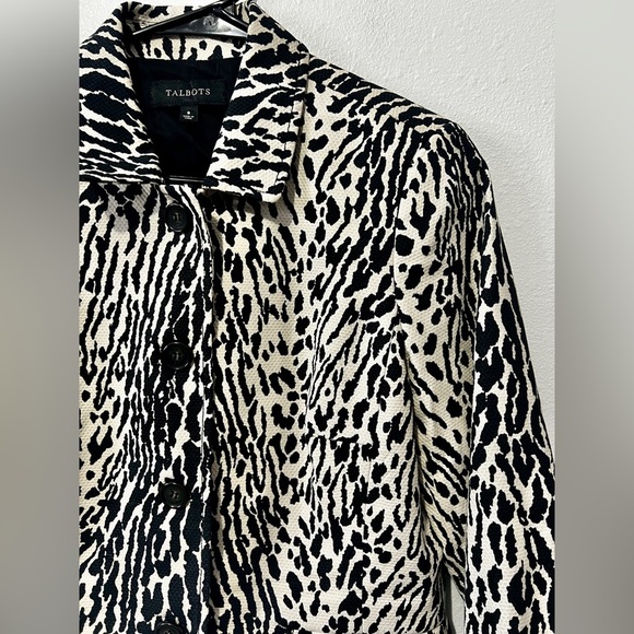 Talbots Mixed Animal Print Classic Button Blazer - Size 8 - Picture 4 of 8